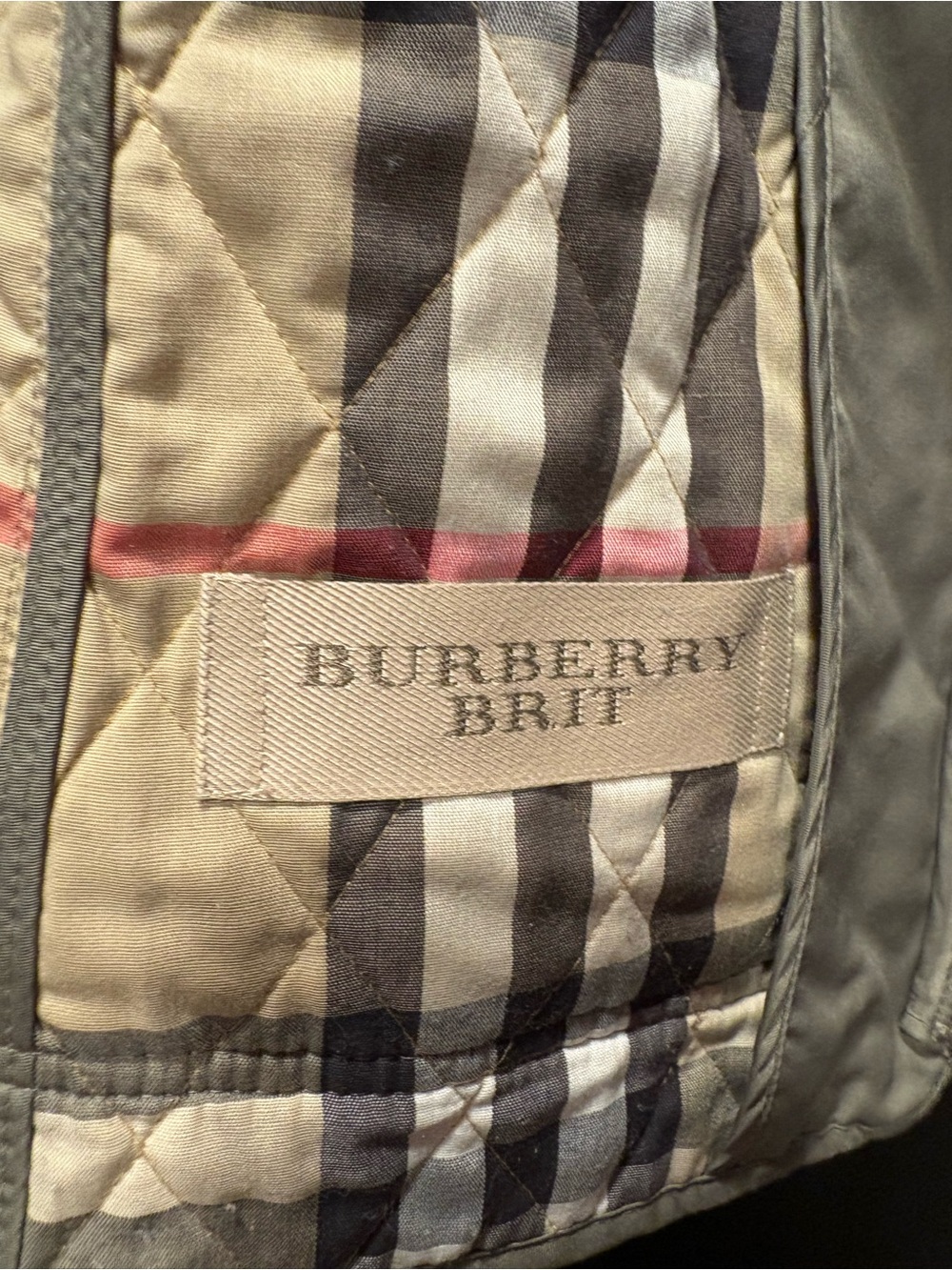 Burberry Britt nova check Quilted Women's Jacket in olive green large - Picture 11 of 13